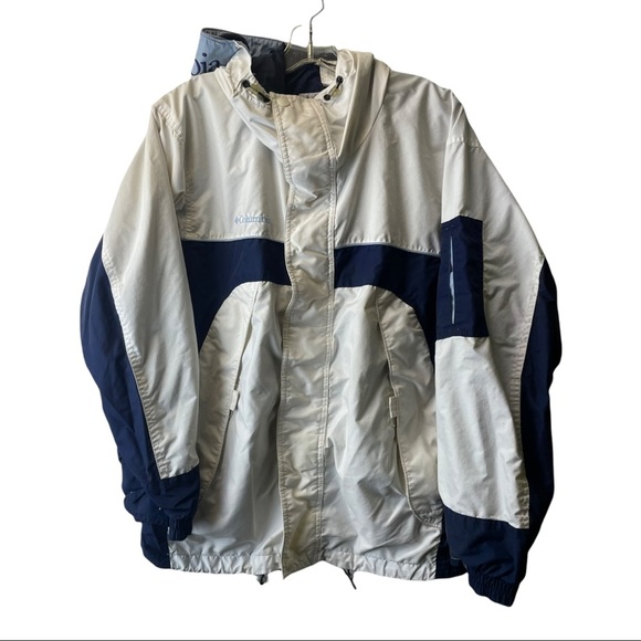 COLUMBIA men’s small jacket white and blue / unisex - Picture 1 of 6